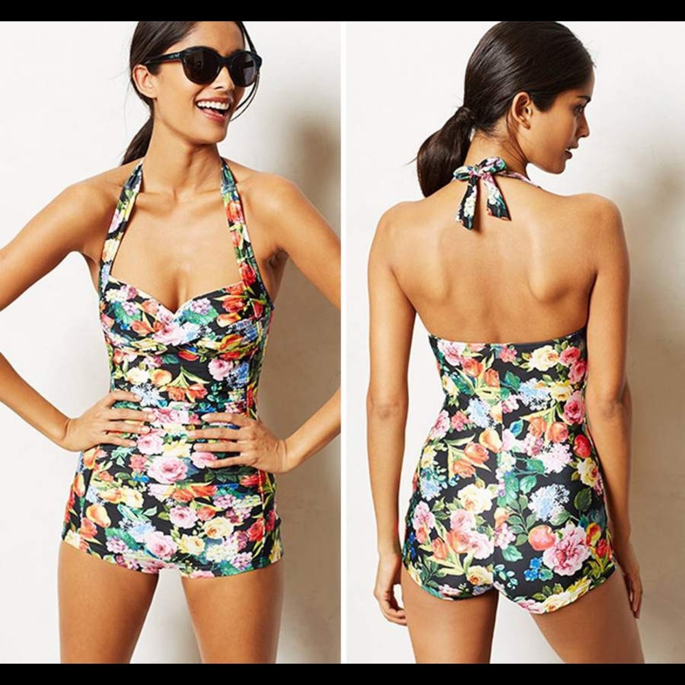 Seafolly Summer Garden Boyleg Swimsuit, Size 12